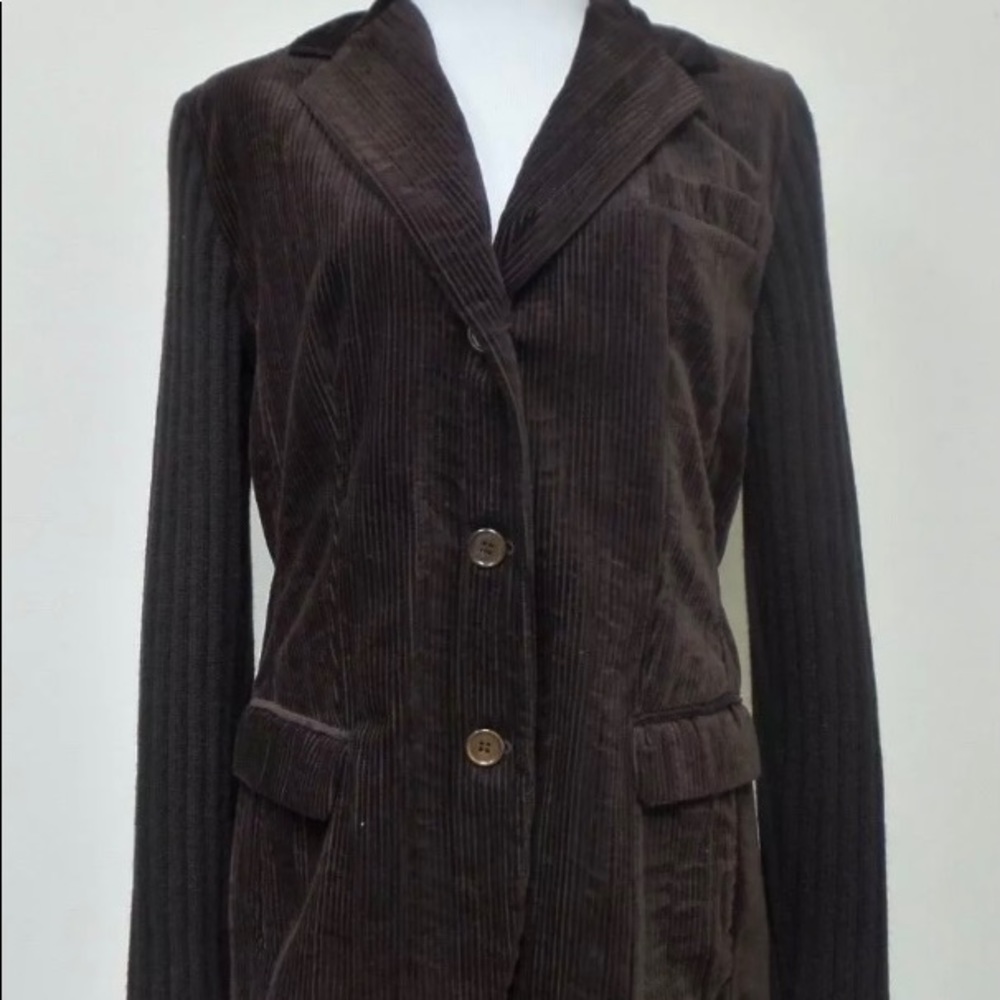 Rivamonti brown blazer knitted sleeves, size S